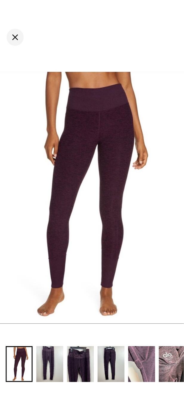 Alo Yoga alosoft heathered dark plum leggings